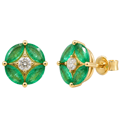 ÉMERAUDE - YELLOW GOLD EMERALD EARRING