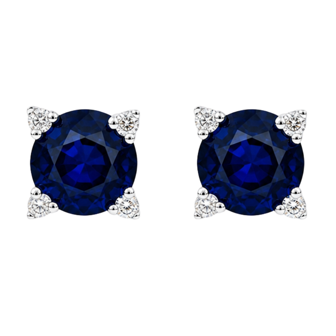 OCEAN - WHITE BLUE SAPPHIRE EARRING