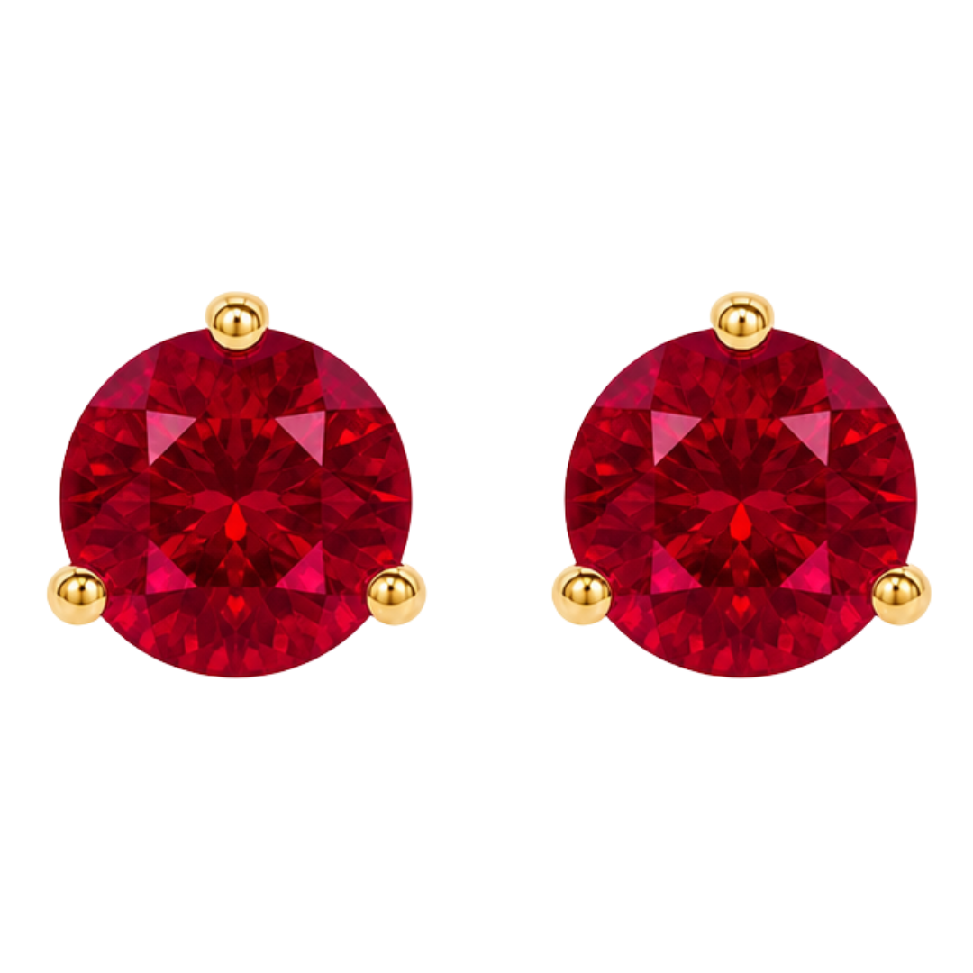 SIENNA - YELLOW GOLD RUBY EARRING