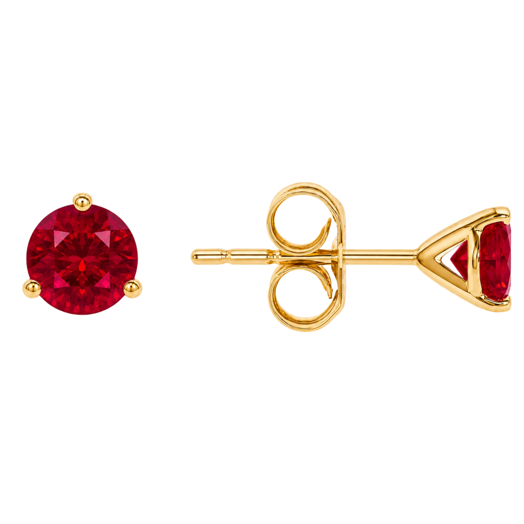 SIENNA - YELLOW GOLD RUBY EARRING