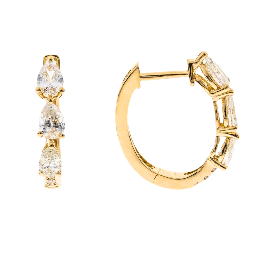 14K YELLOW GOLD DIAMOND EARRING - SOLENNE