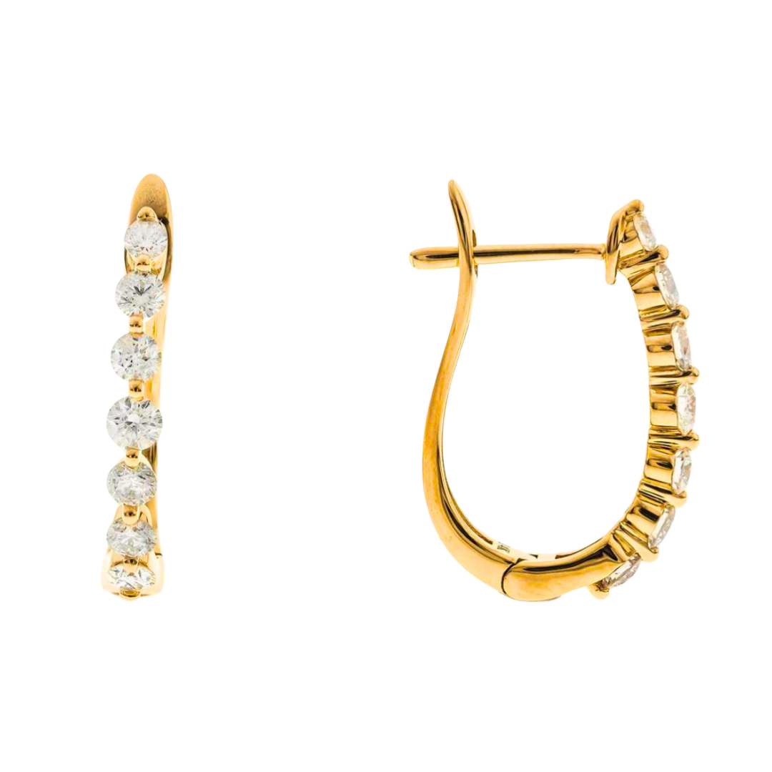 14K YELLOW GOLD DIAMOND EARRING - LYRA