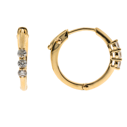 14K YELLOW GOLD DIAMOND EARRING - ARIA