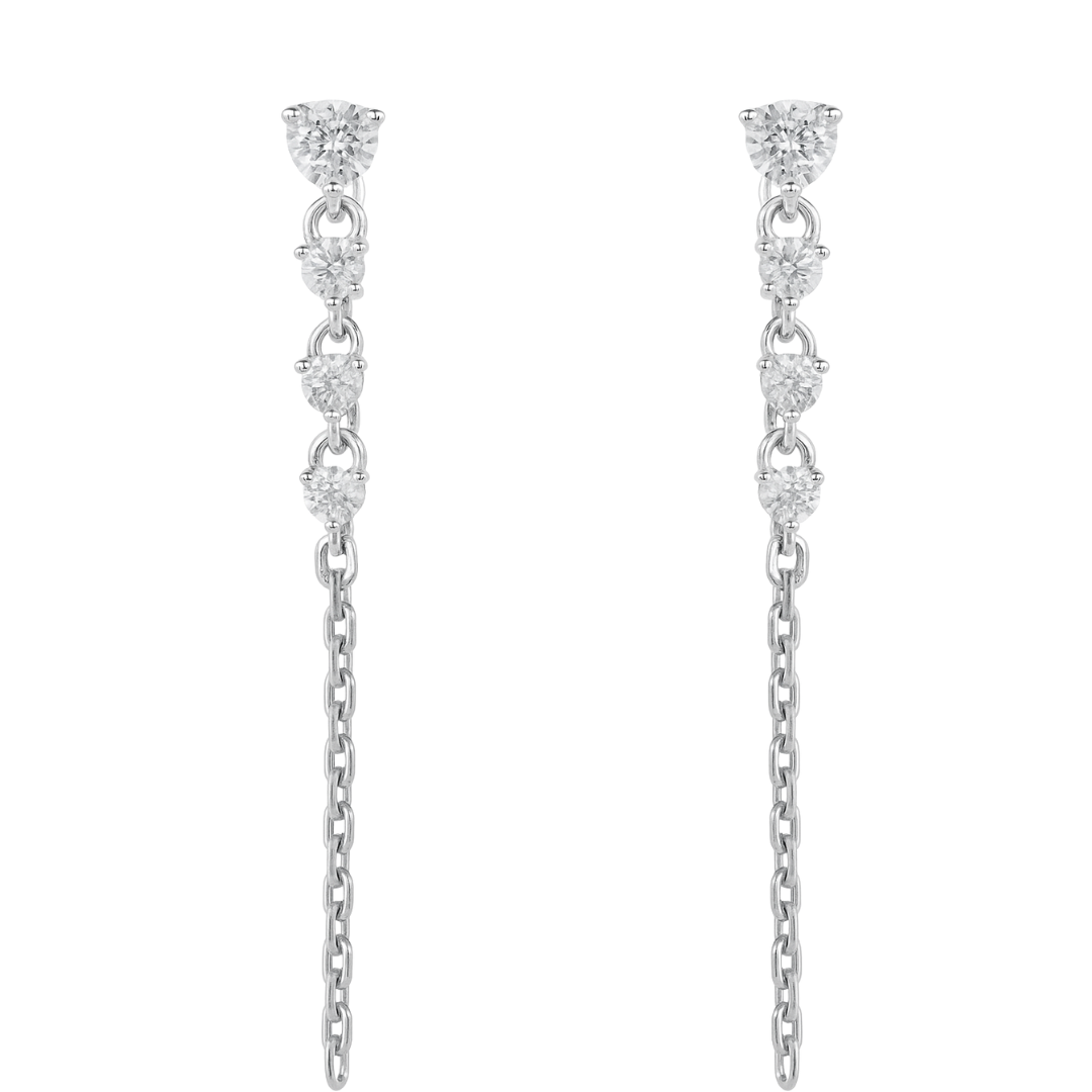 CASCADE - WHITE GOLD DIAMOND EARRING