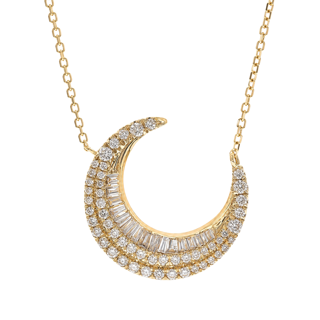 LUNÉ - YELLOW GOLD DIAMOND NECKLACE