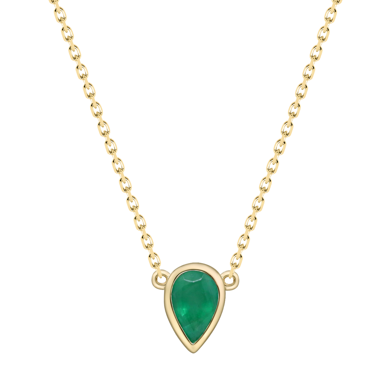 AMELIE - YELLOW GOLD EMERALD NECKLACE