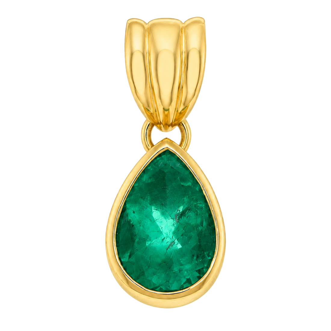 ELODIE - YELLOW GOLD COLOMBIA EMERALD NECKLACE