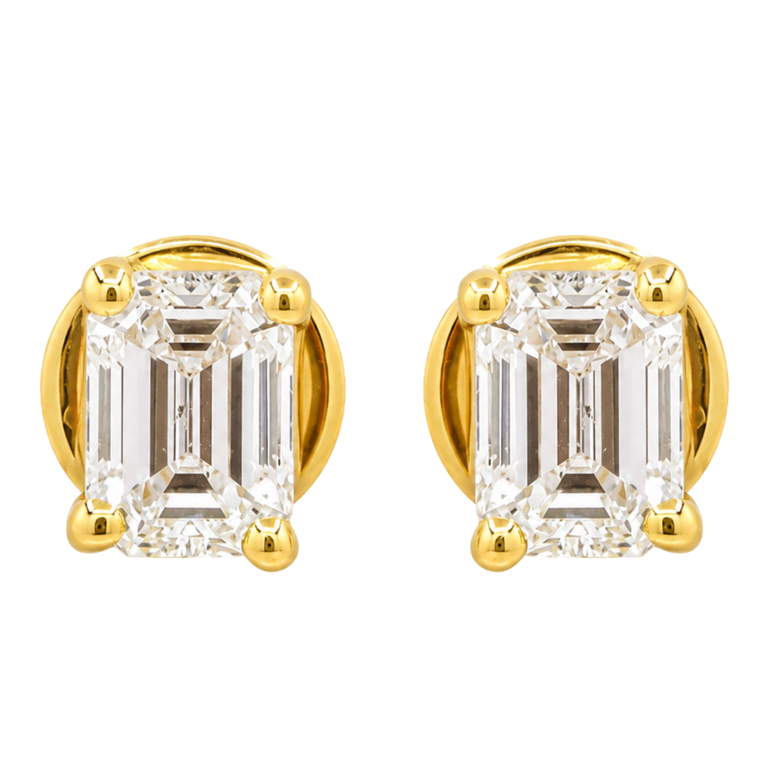 FACET - YELLOW GOLD DIAMOND EARRING
