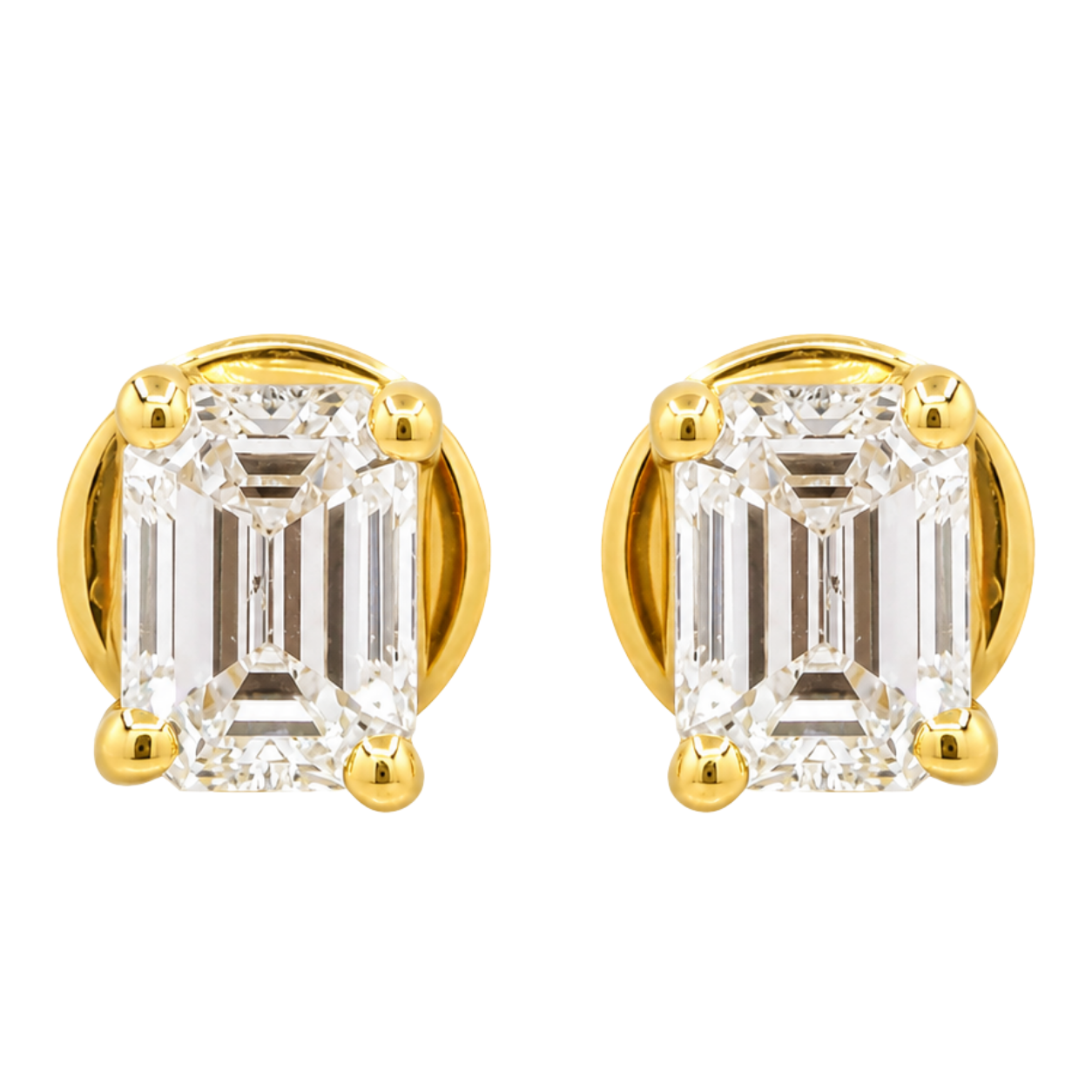 FACET - YELLOW GOLD DIAMOND EARRING