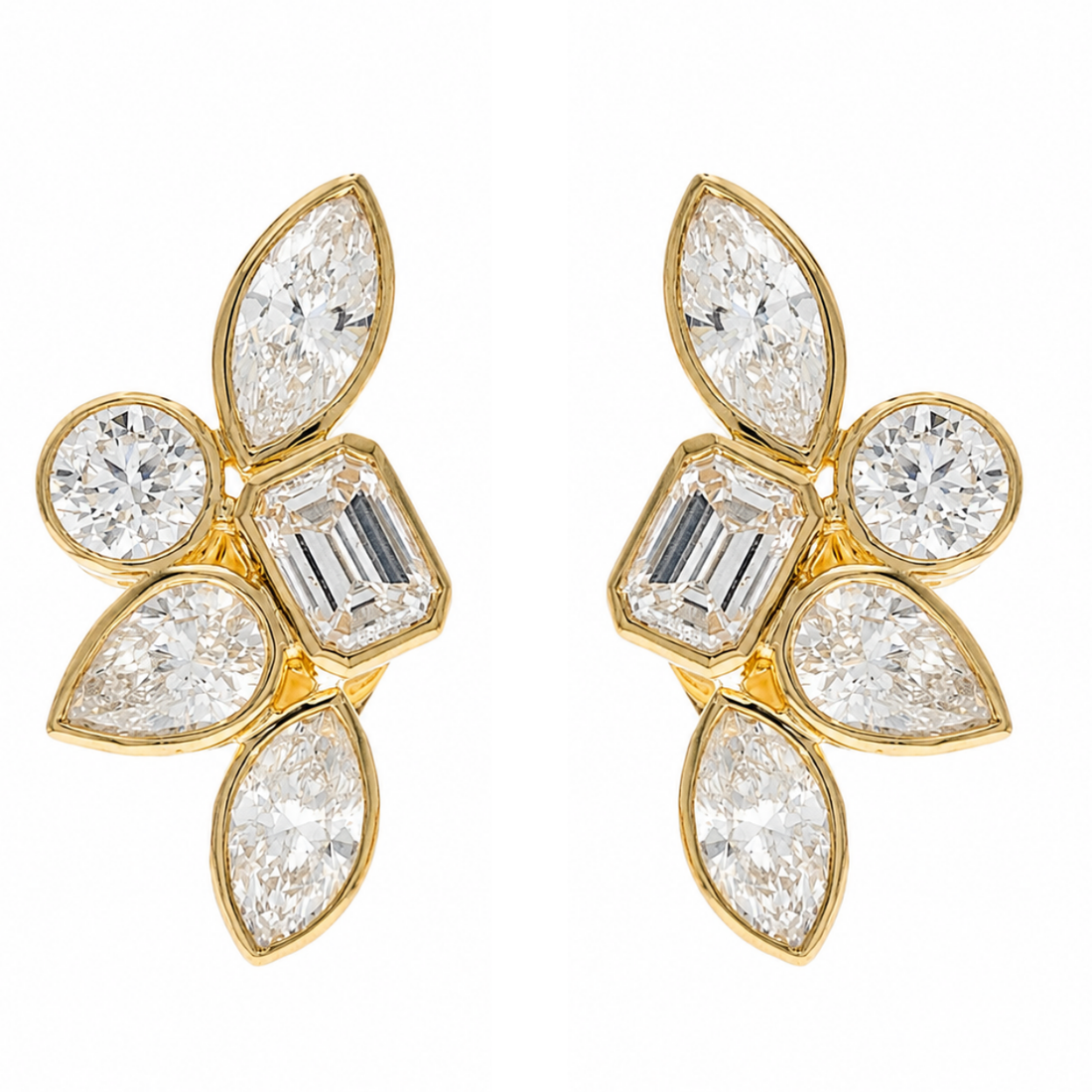 REGALIA - YELLOW GOLD DIAMOND EARRING