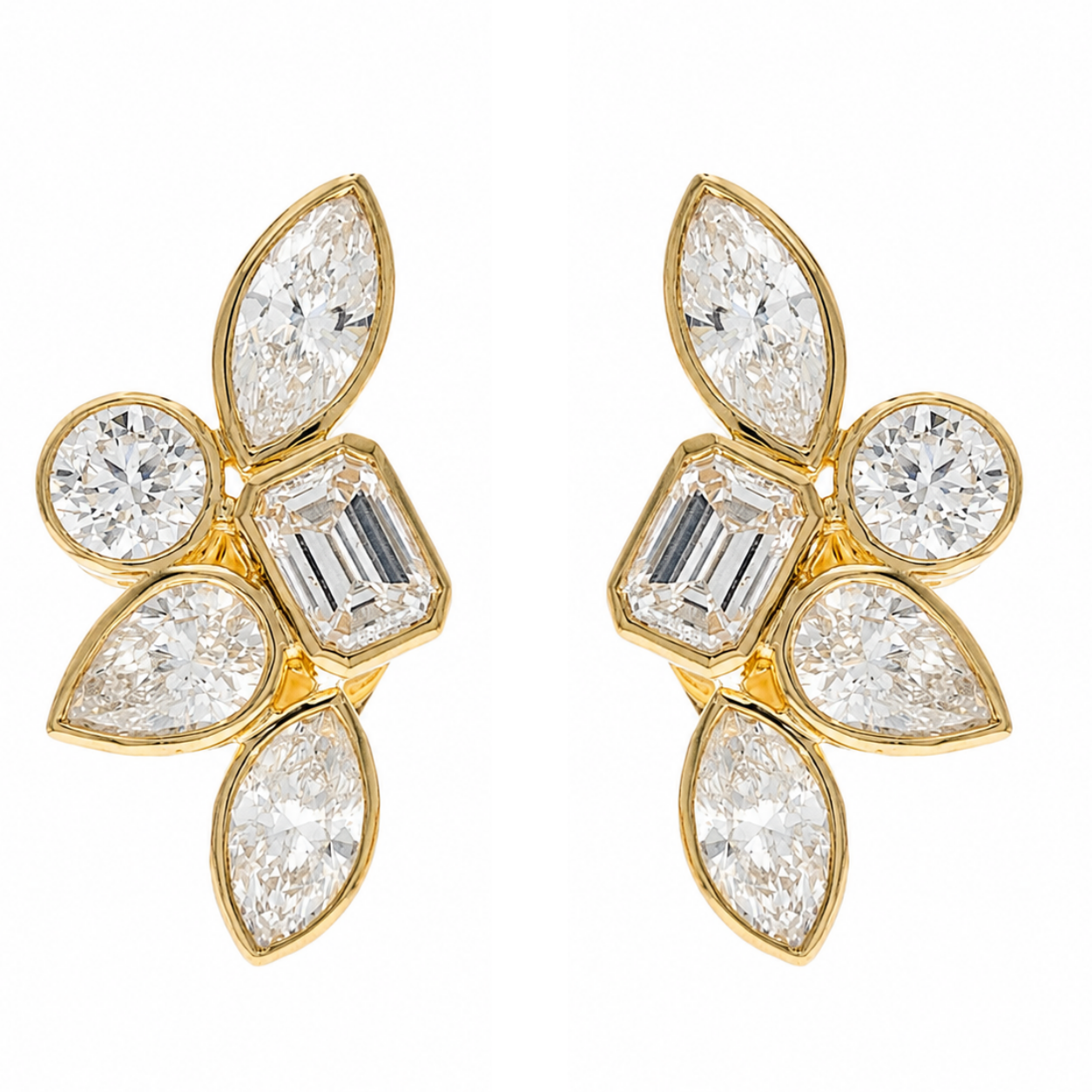 REGALIA - YELLOW GOLD DIAMOND EARRING