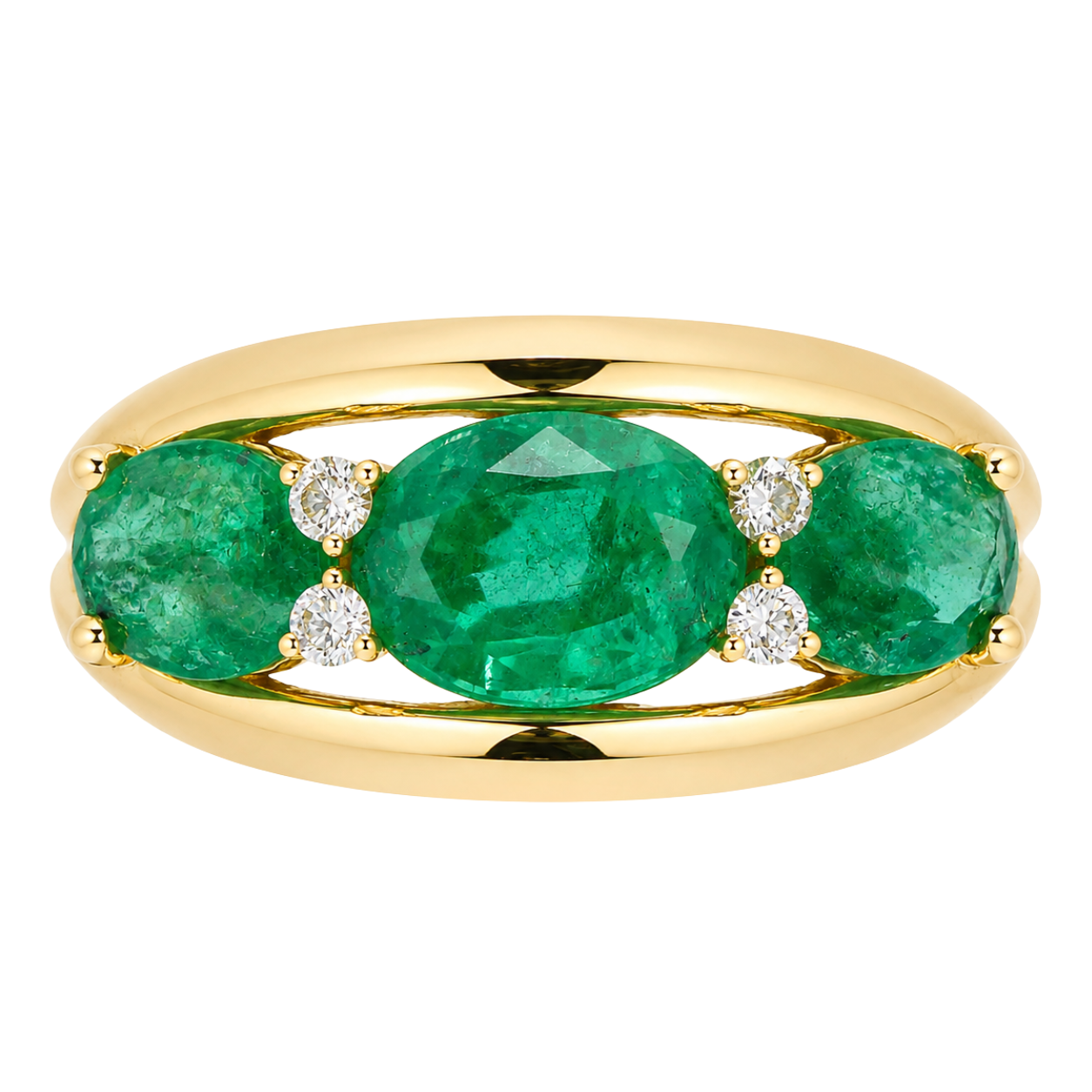 ISLE - YELLOW GOLD EMERALD RING