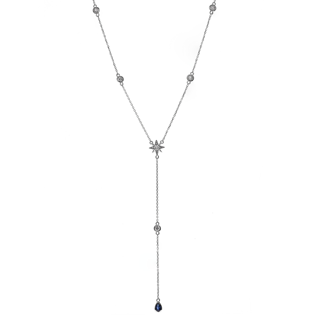 AZURA - WHITE GOLD BLUE SAPPHIRE NECKLACE