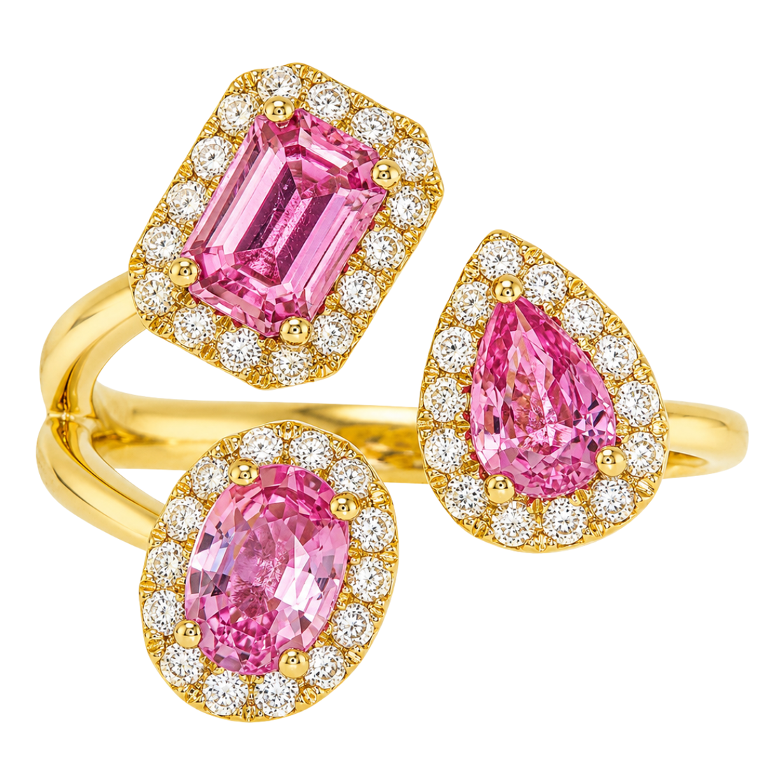 CALDER - YELLOW GOLD PINK SAPPHIRE RING