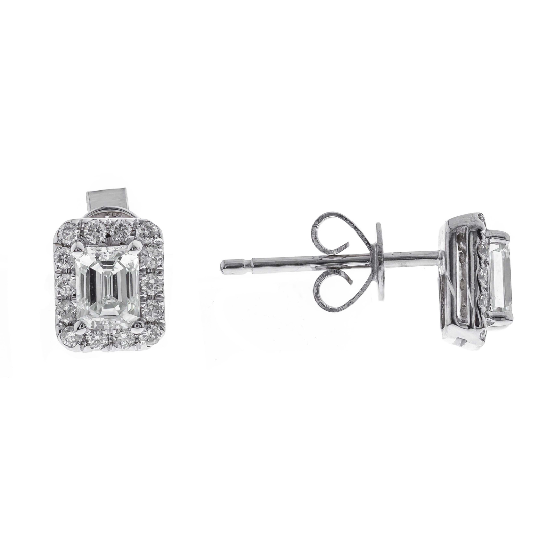14K WHITE  DIAMOND EARRING