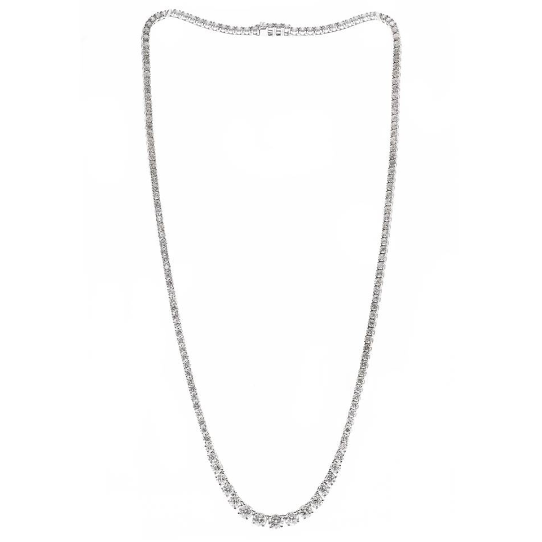 14K WHITE GOLD DIAMOND NECKLACE