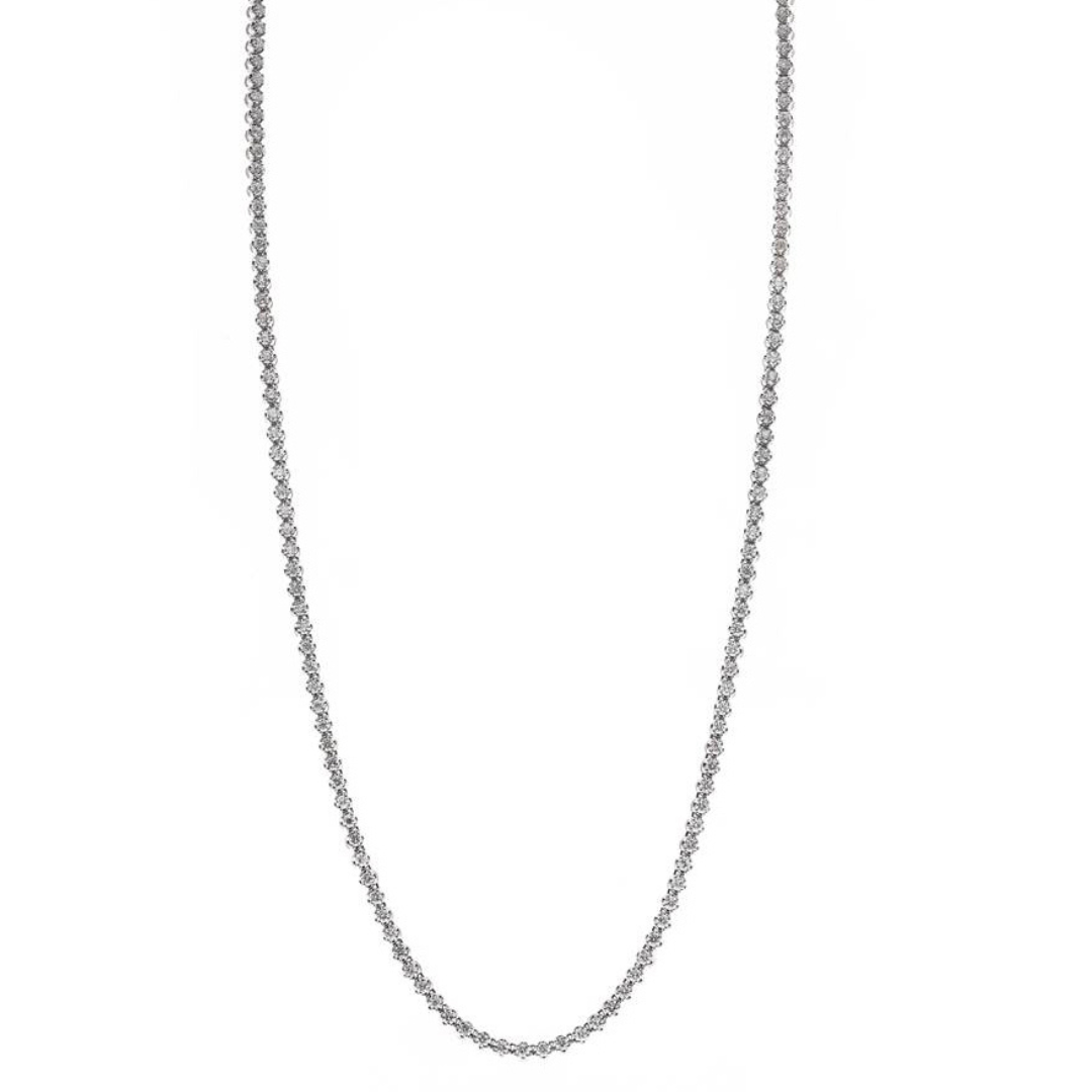 14K WHITE GOLD DIAMOND NECKLACE