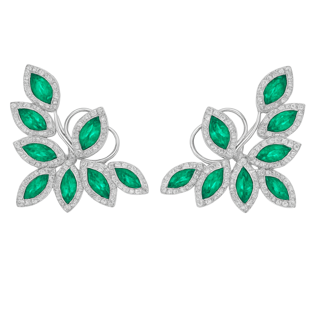 VERIDIAN - WHITE GOLD EMERALD EARRING