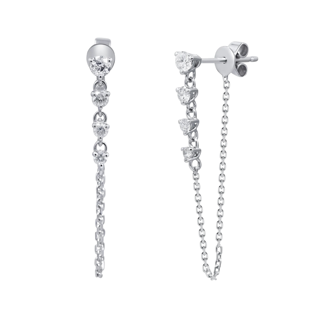 18K WHITE GOLD DIAMOND EARRING