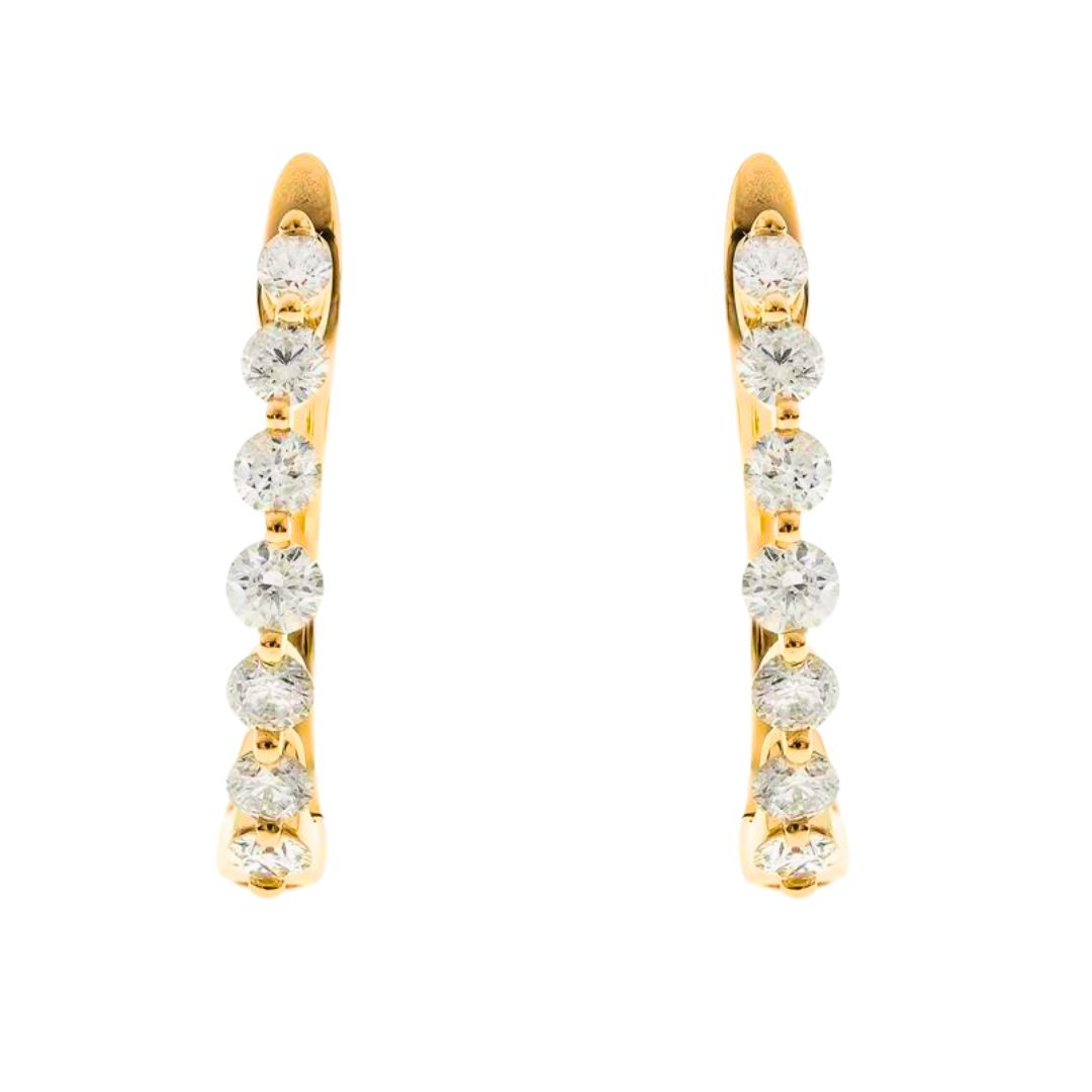 14K YELLOW GOLD DIAMOND EARRING - LYRA