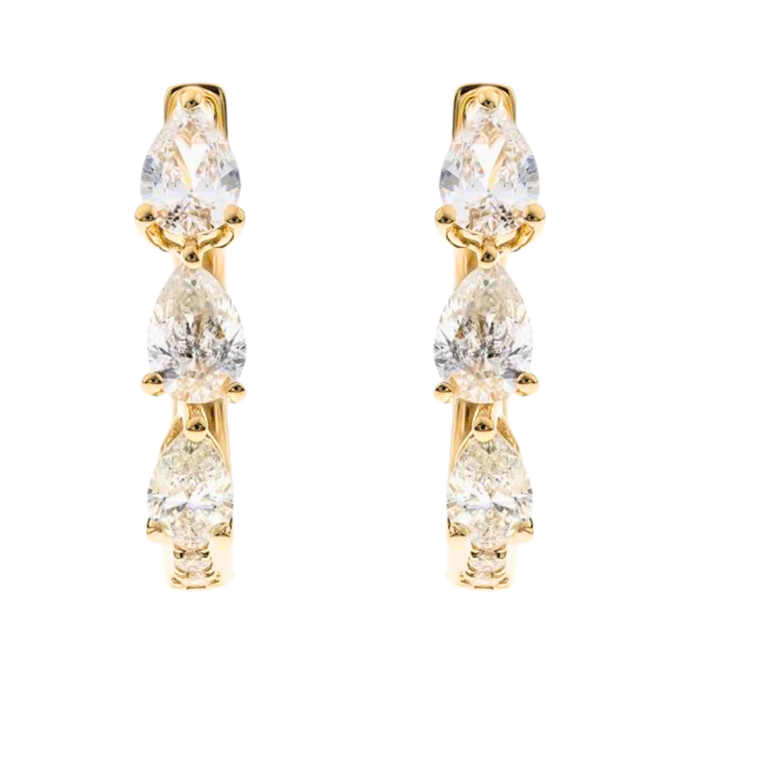 14K YELLOW GOLD DIAMOND EARRING - SOLENNE
