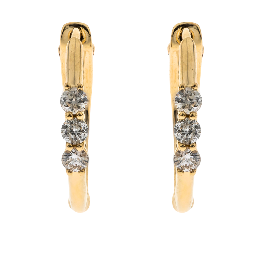 14K YELLOW GOLD DIAMOND EARRING - ARIA