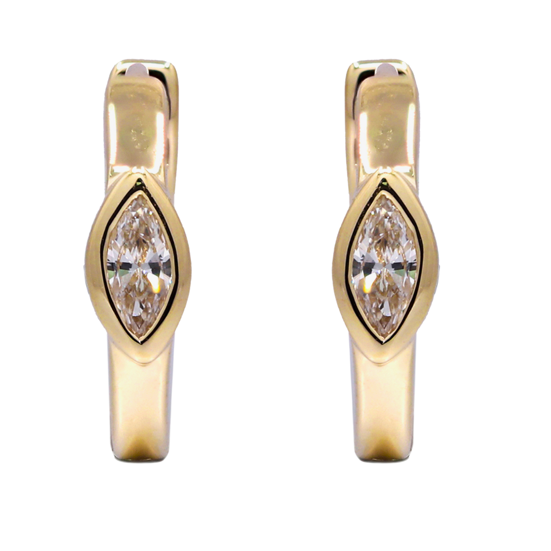 14K YELLOW GOLD  DIAMOND EARRING - SOLARA