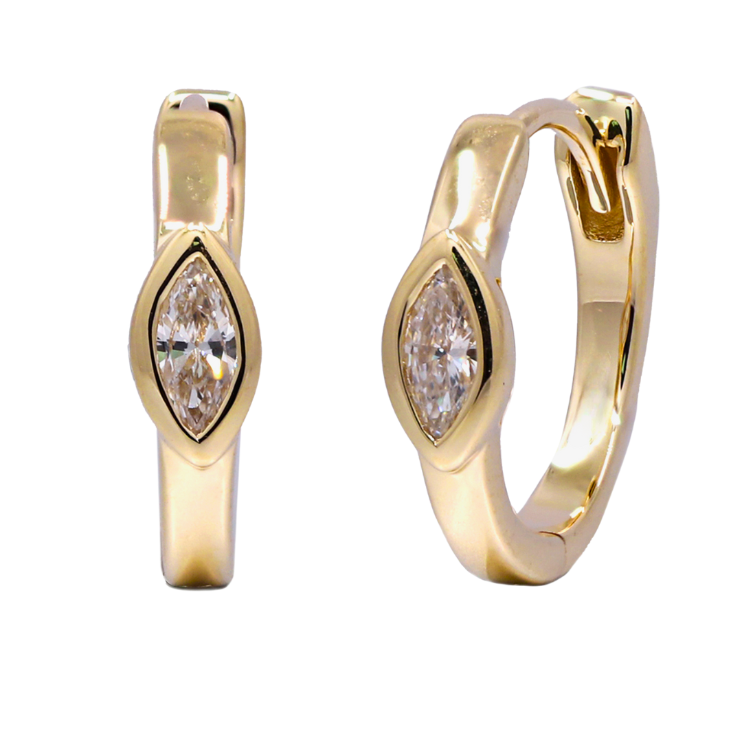 14K YELLOW GOLD  DIAMOND EARRING - SOLARA