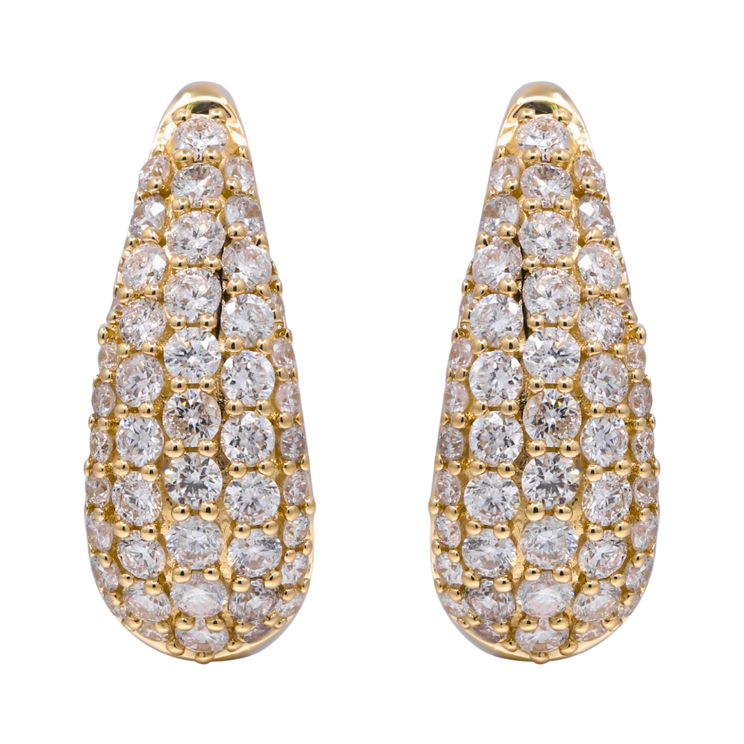 14K YELLOW GOLD  DIAMOND EARRING - FLARE