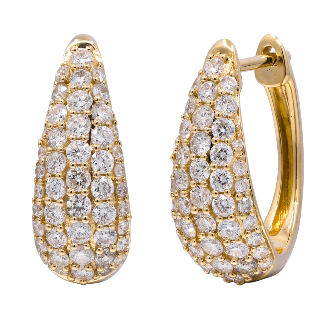 14K YELLOW GOLD  DIAMOND EARRING - FLARE