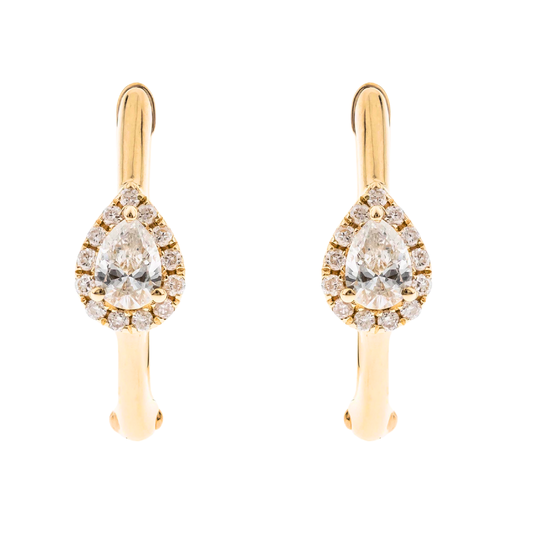 14K YELLOW GOLD  DIAMOND EARRING - LYNAE