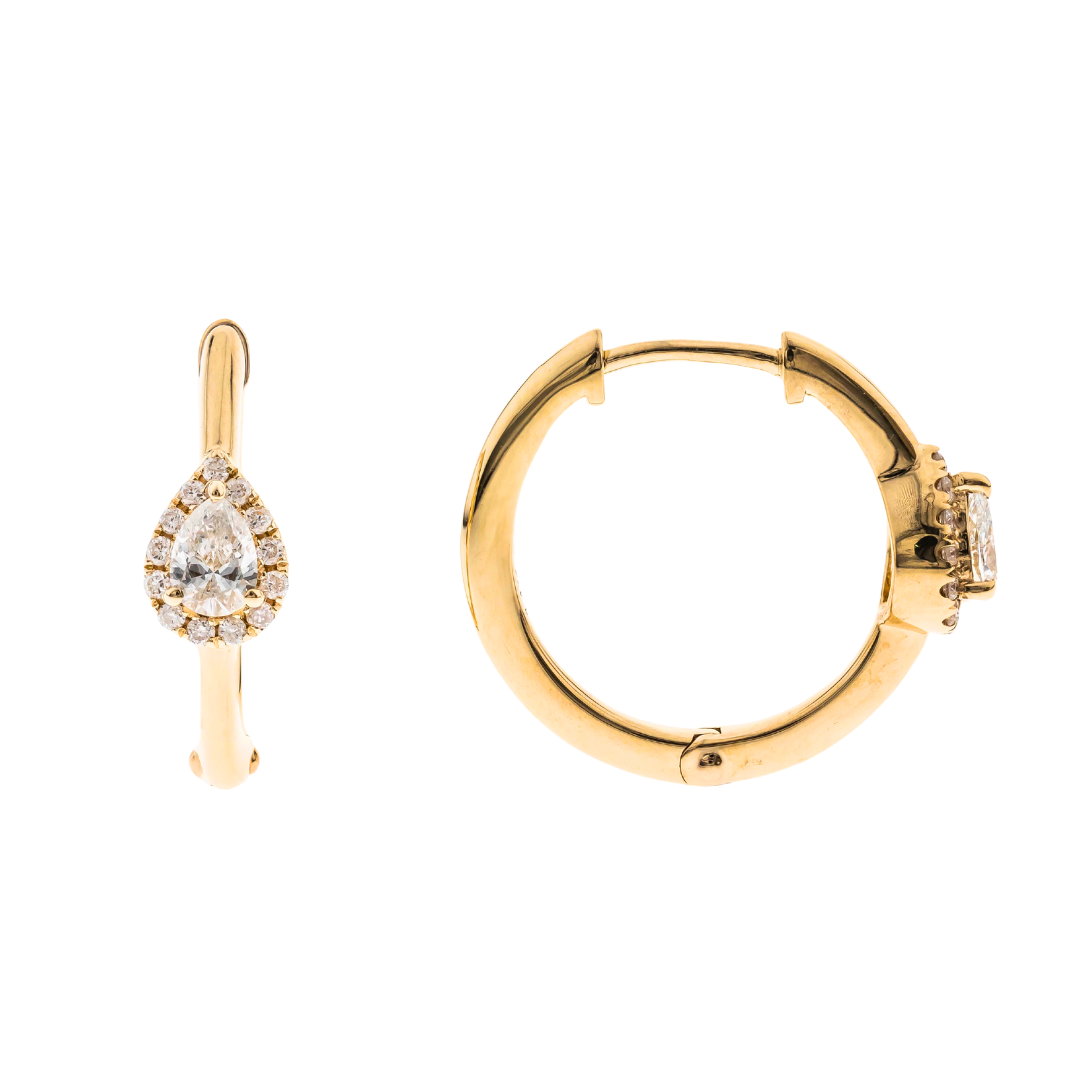 14K YELLOW GOLD  DIAMOND EARRING - LYNAE