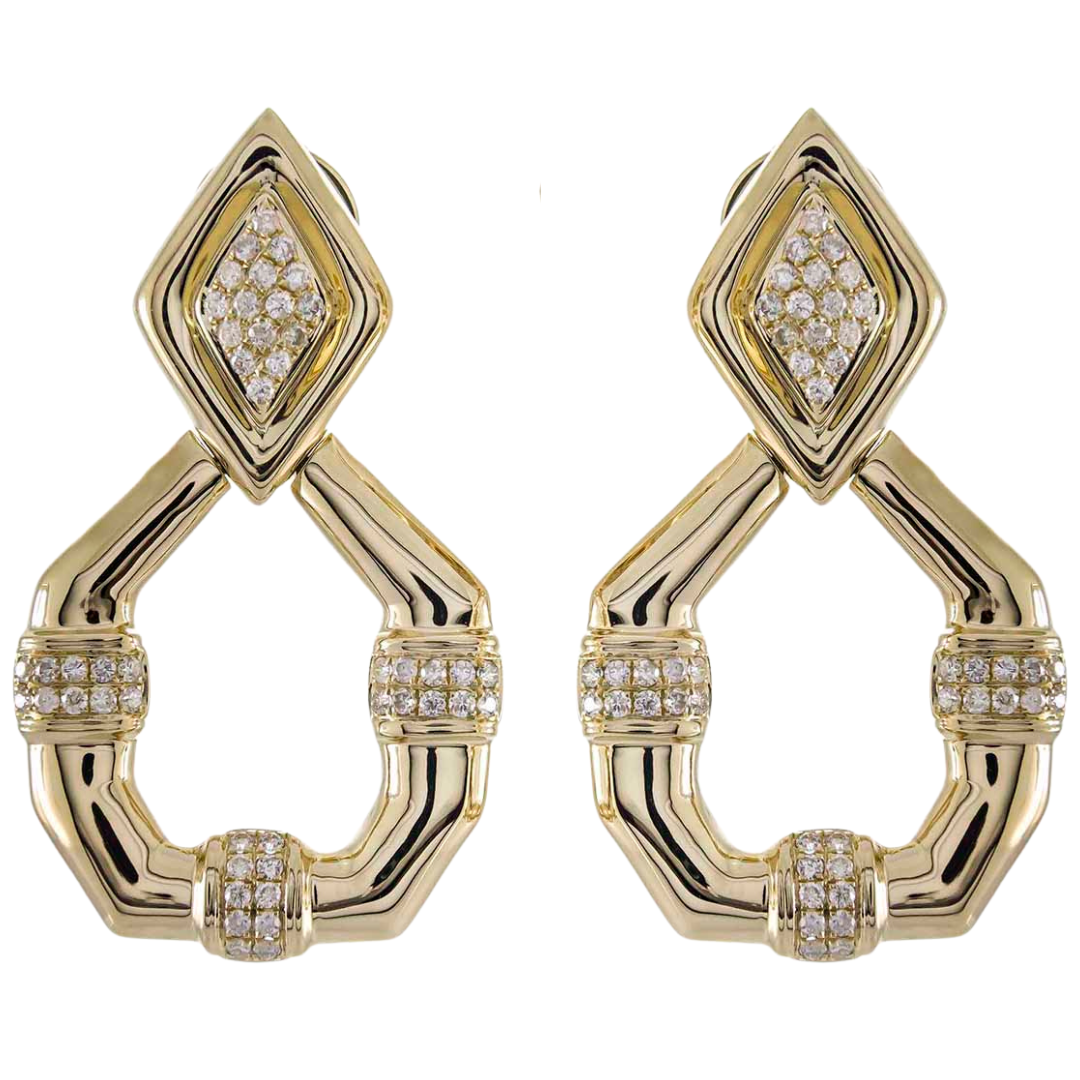 14K YELLOW GOLD  DIAMOND EARRING - SOLSTICE
