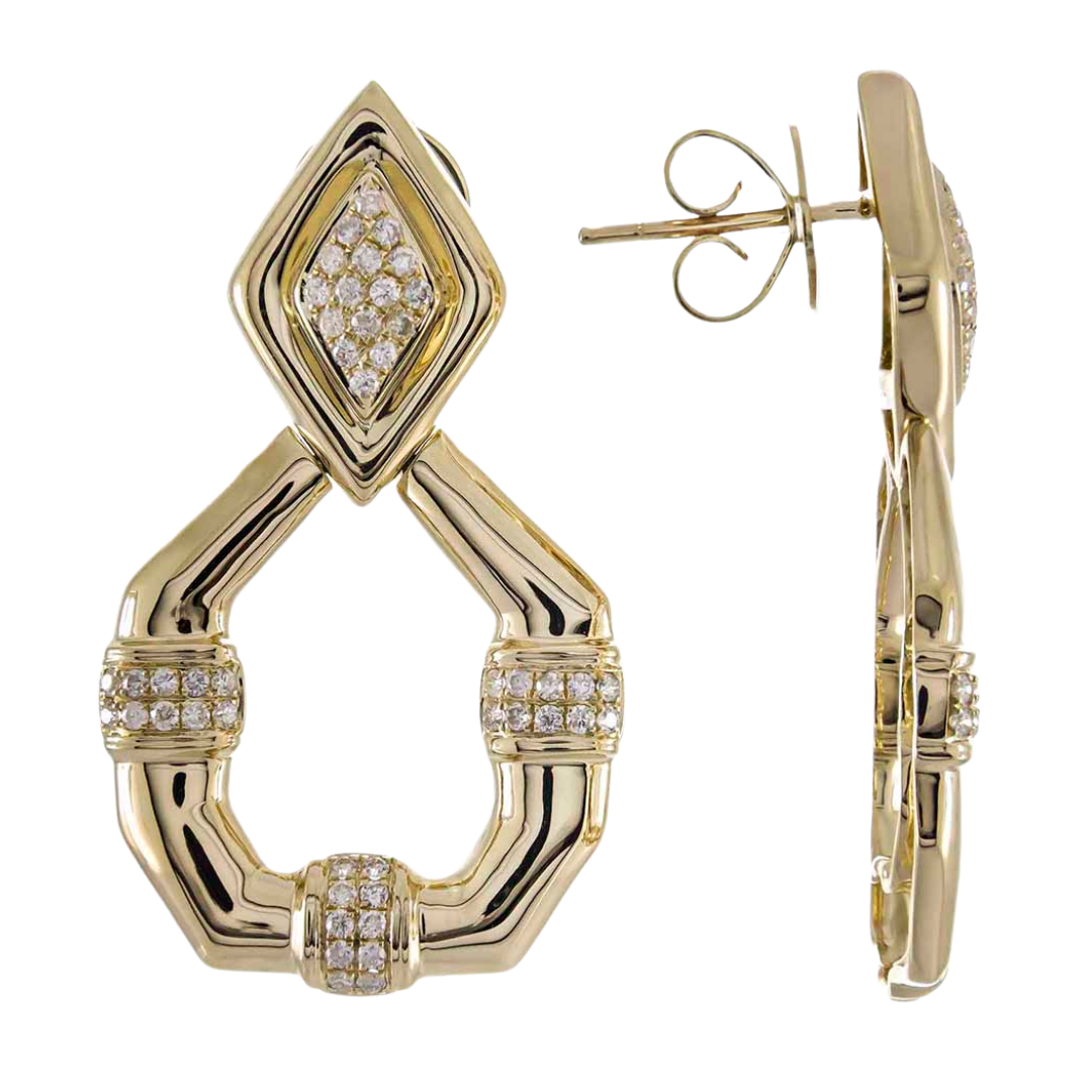 14K YELLOW GOLD  DIAMOND EARRING - SOLSTICE