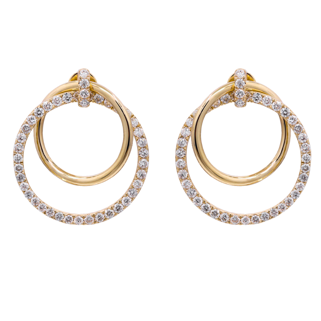 14K YELLOW GOLD DIAMOND EARRING - ETERNA