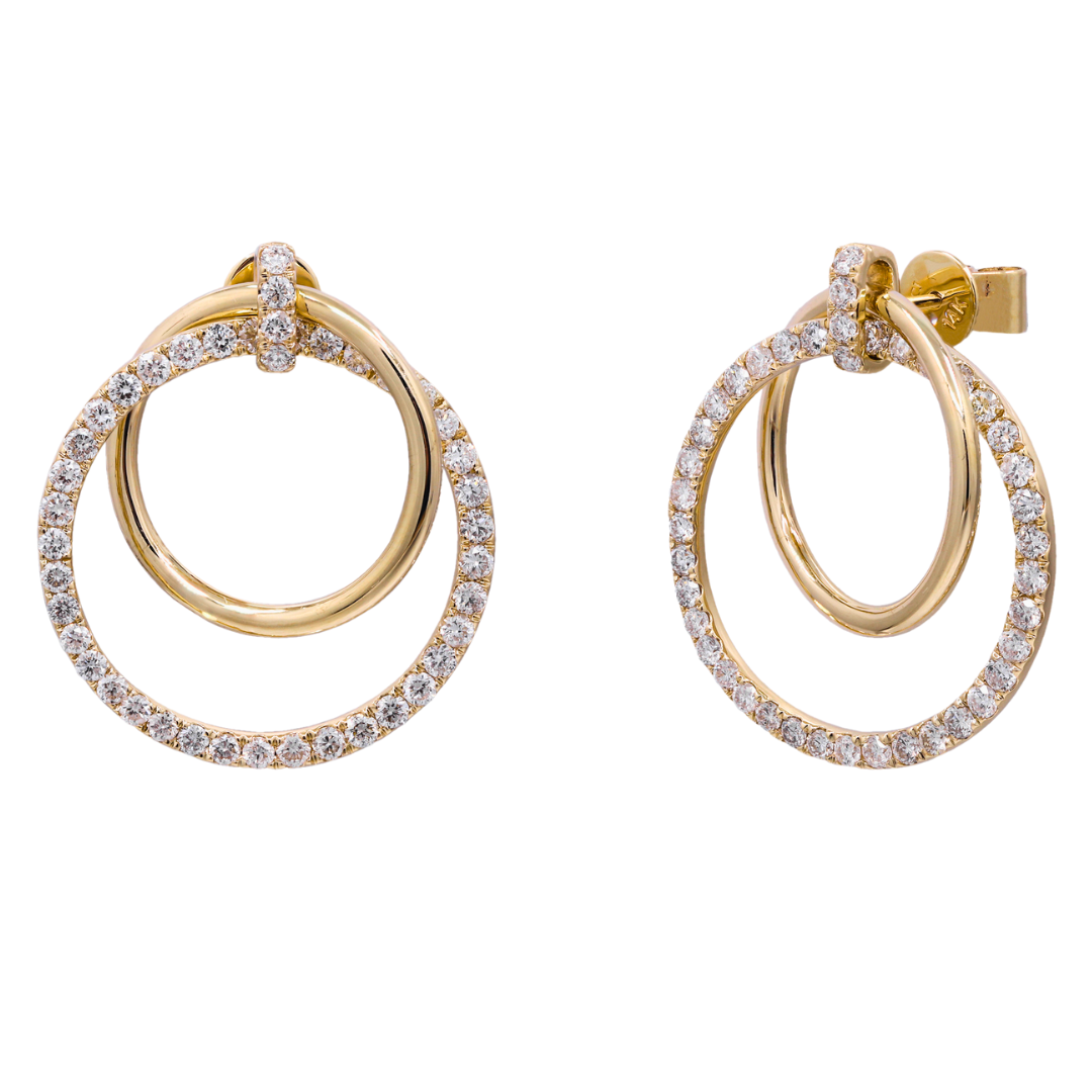 14K YELLOW GOLD DIAMOND EARRING - ETERNA