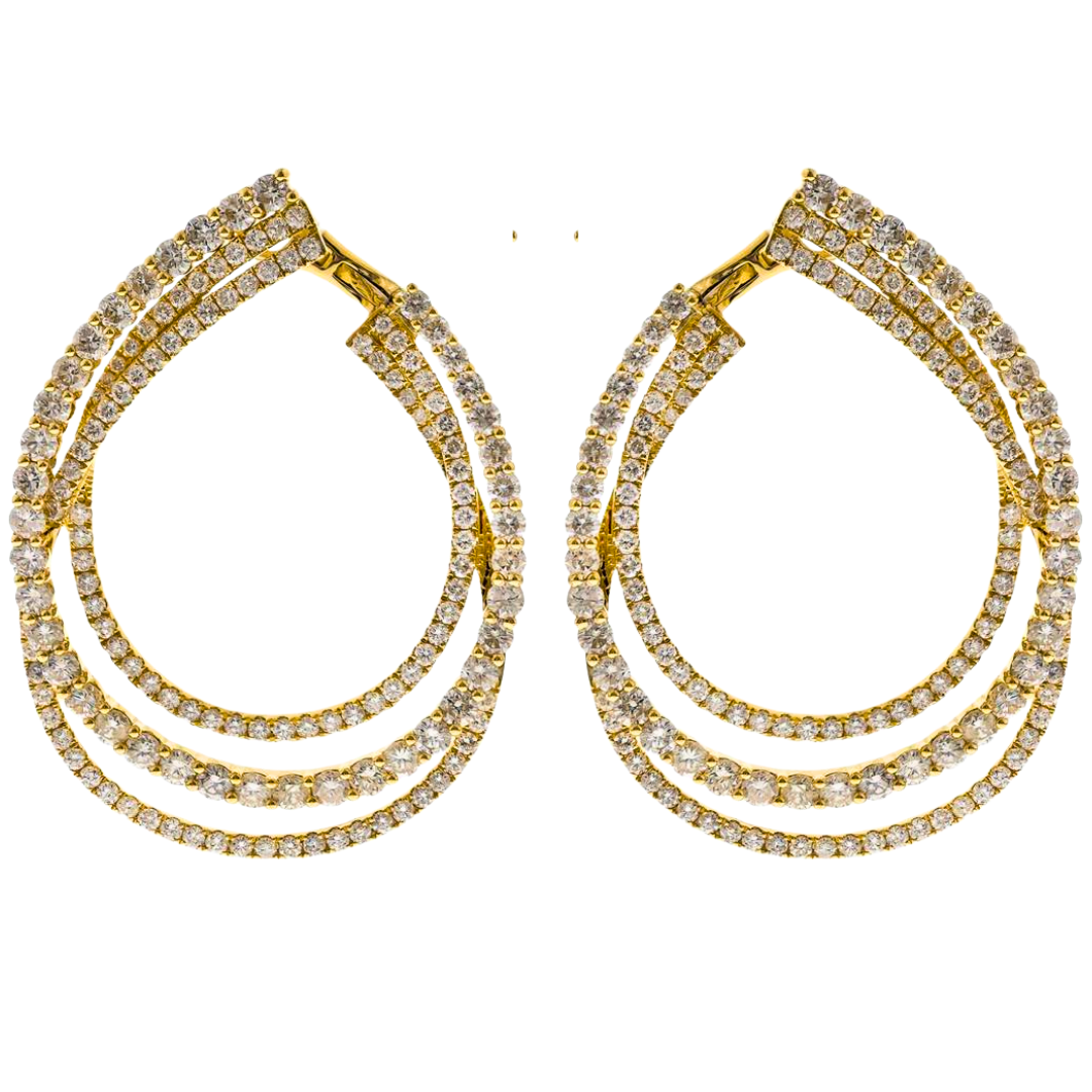 14K YELLOW GOLD  DIAMOND EARRING - CELESTIA