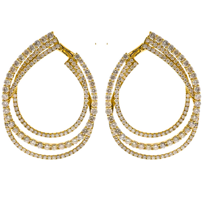 14K YELLOW GOLD  DIAMOND EARRING - CELESTIA
