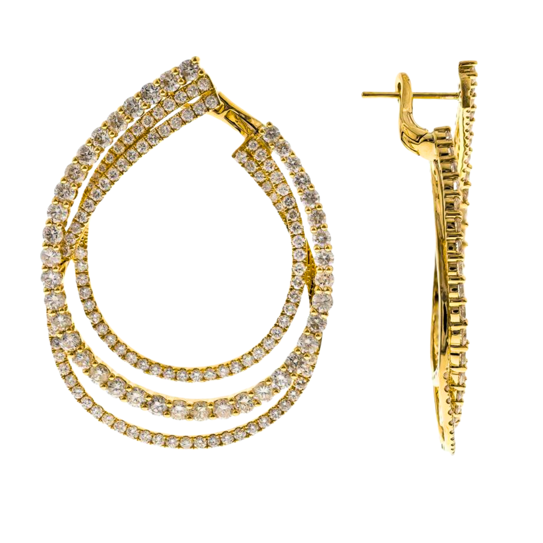 14K YELLOW GOLD  DIAMOND EARRING - CELESTIA