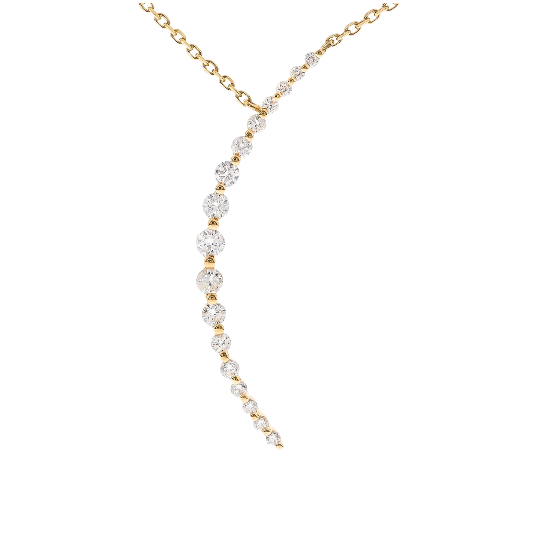 14K YELLOW GOLD DIAMOND NECKLACE - LUNARA
