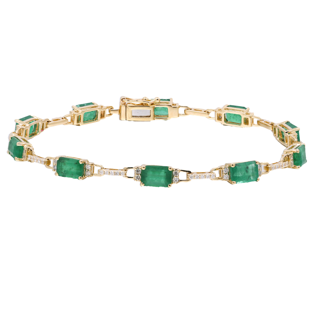 VELORIAH - YELLOW GOLD EMERALD BRACELET