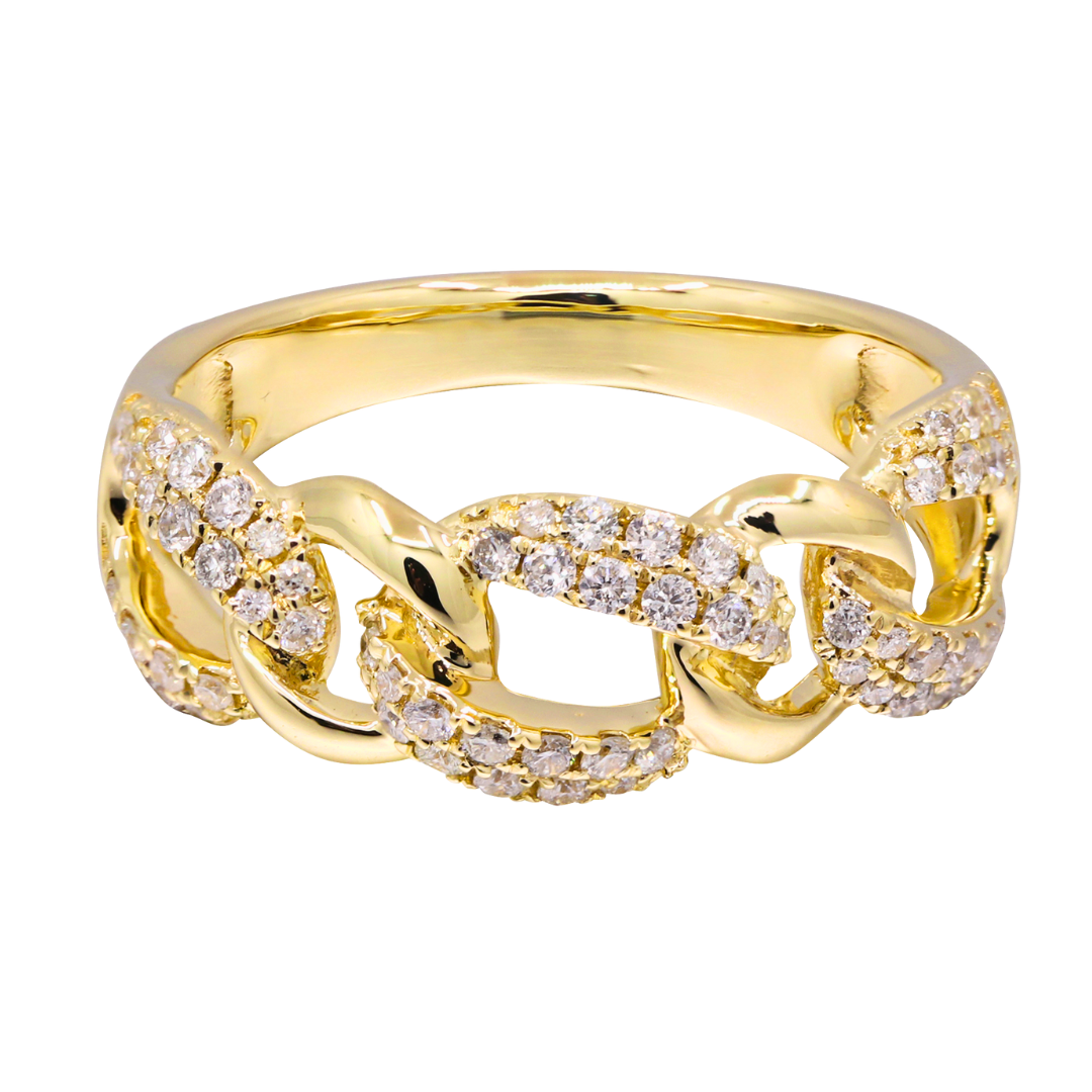 14K YELLOW GOLD DIAMOND RING - ESSENZA
