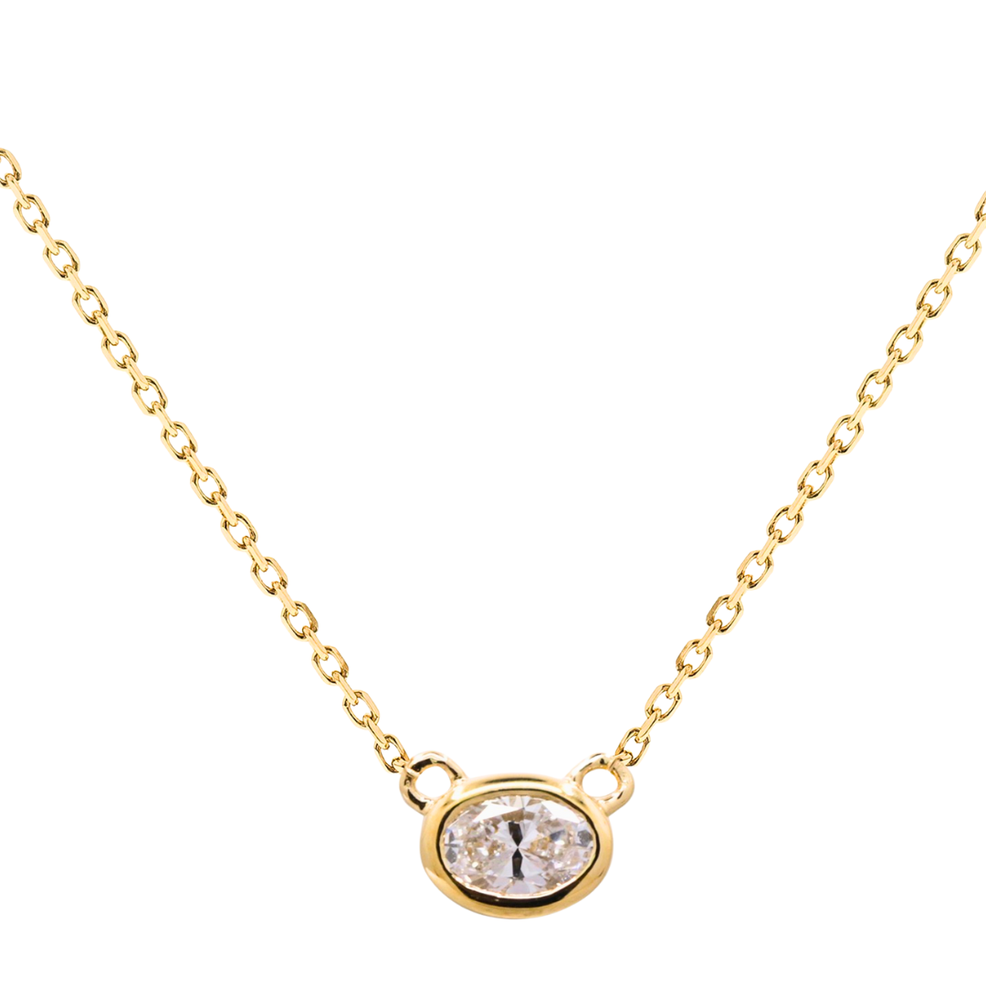 18K YELLOW GOLD DIAMOND NECKLACE - LUMEN