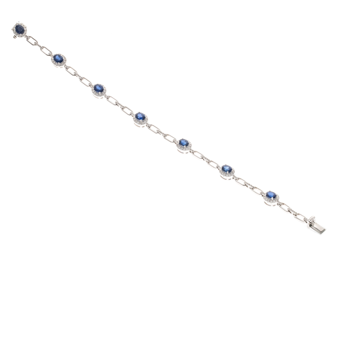 14K WHITE BLUE SAPPHIRE BRACELET - AZURIA