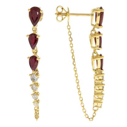 SCARLET - YELLOW GOLD RUBY EARRING