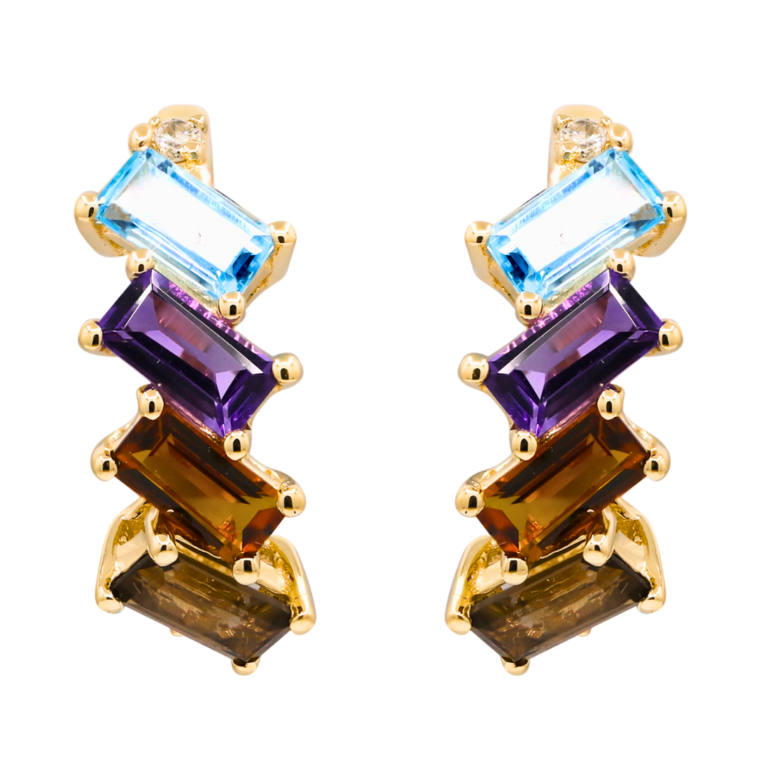PRISM - YELLOW GOLD CITRINE EARRING