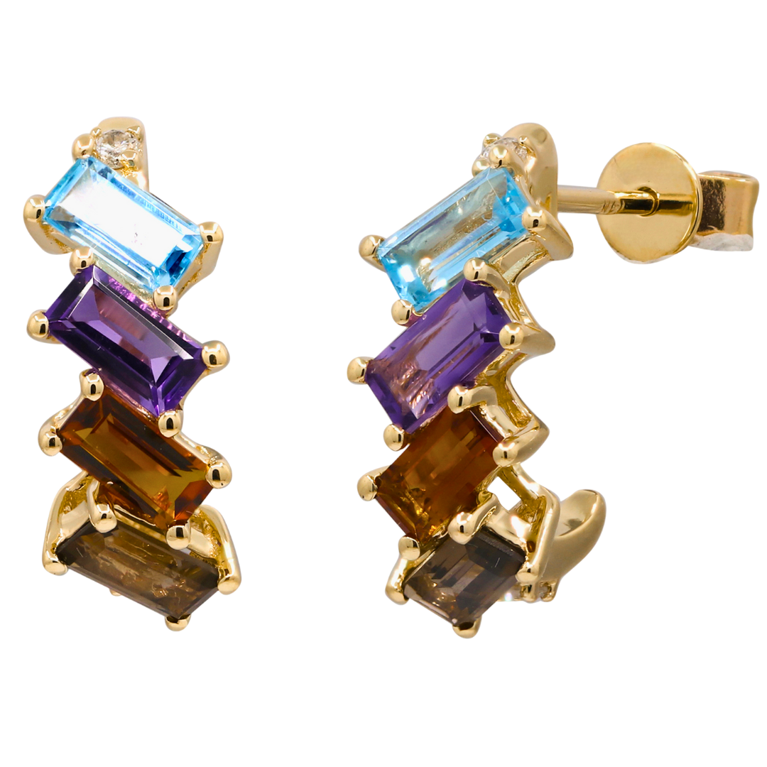 PRISM - YELLOW GOLD CITRINE EARRING