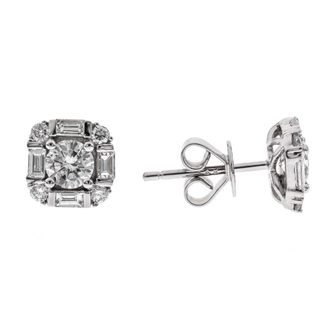 14K WHITE GOLD DIAMOND EARRING - AURALIS