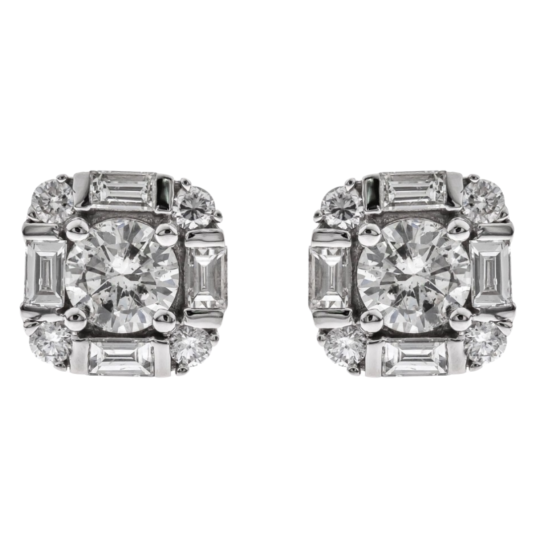 14K WHITE GOLD DIAMOND EARRING - AURALIS