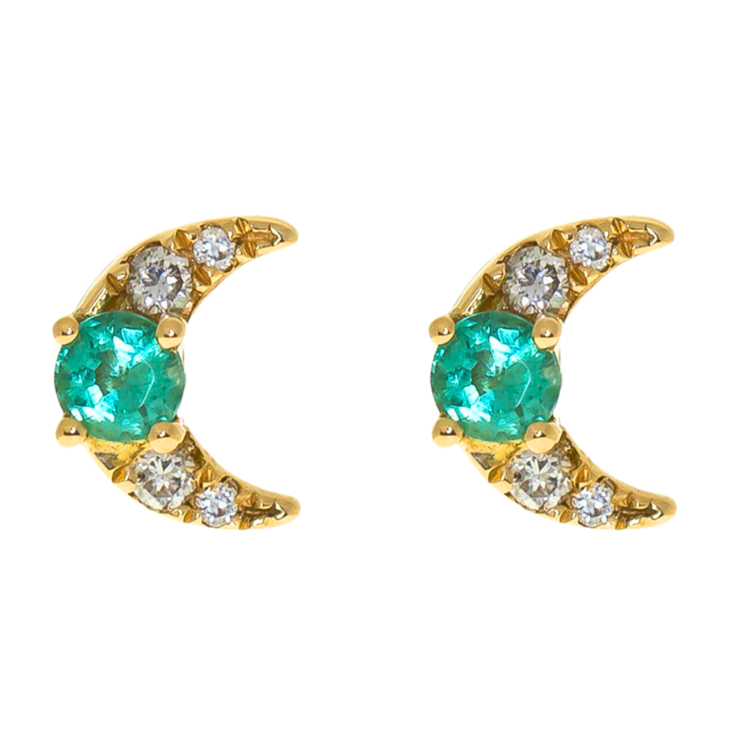 18K YELLOW  EMERALD EARRING - MOONLIGHT